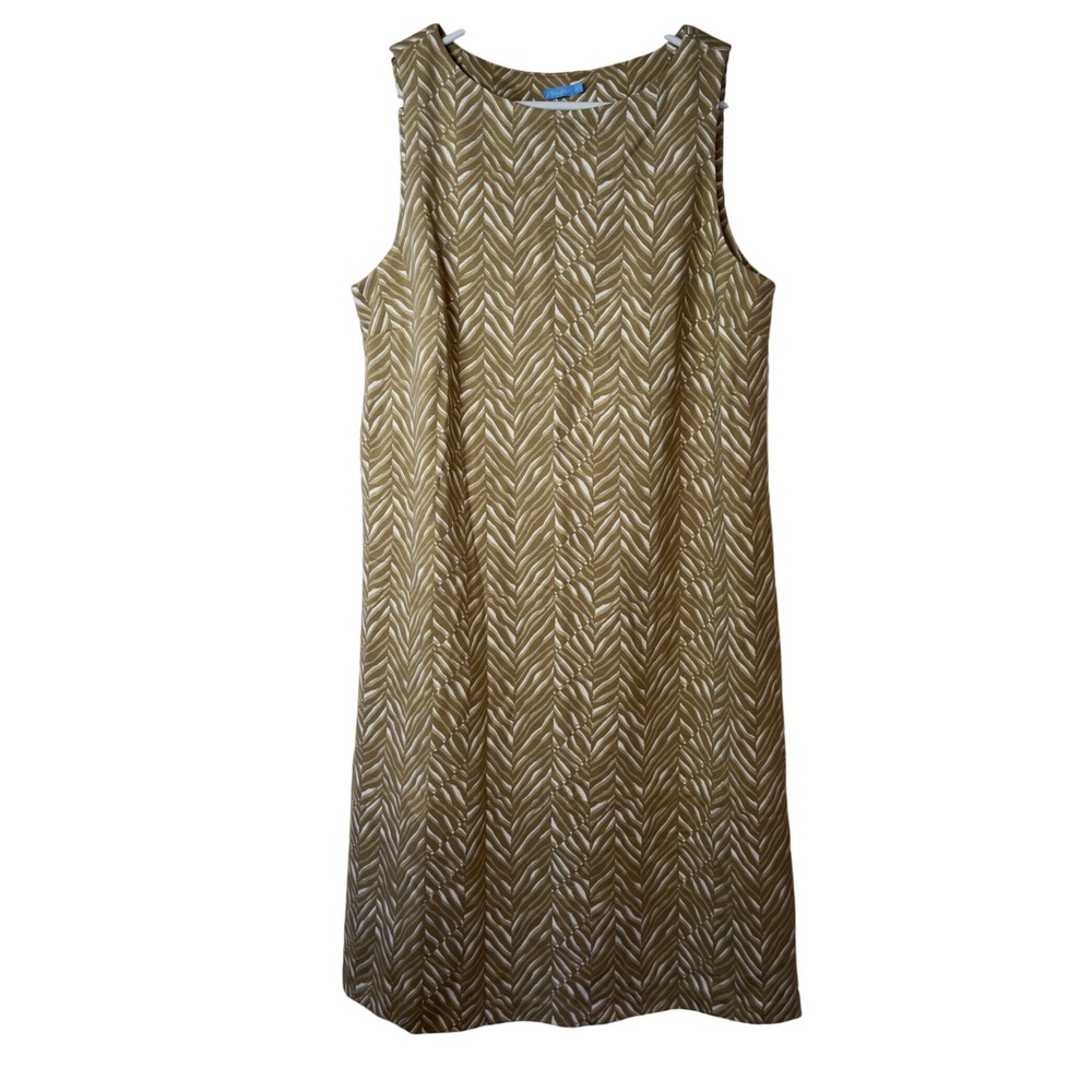 J. McLaughlin Bainbridge Cloth Shift Knee Length Dress Size L Stretch Casual